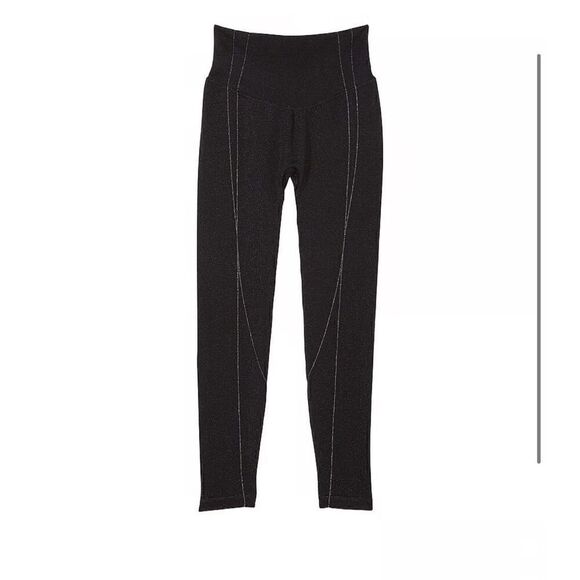 Vs Pink Leggings xL seamless glitter shimmer high rise leggings black nwt - Picture 6 of 8